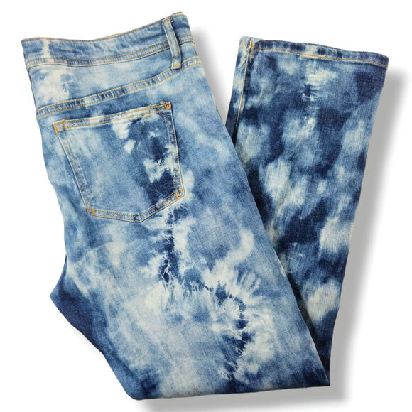 Anthropologie Pilcro Tie Dye Boho Slim Boyfriend Jeans Womens Sz 32 Inseam 30" - Picture 2 of 14